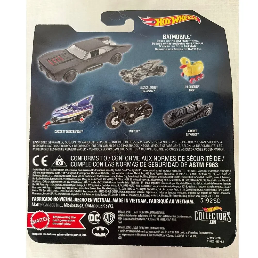 The Batman 2021 Hot-wheels Batcycle and Batmobile Bundle of Two Vehicles